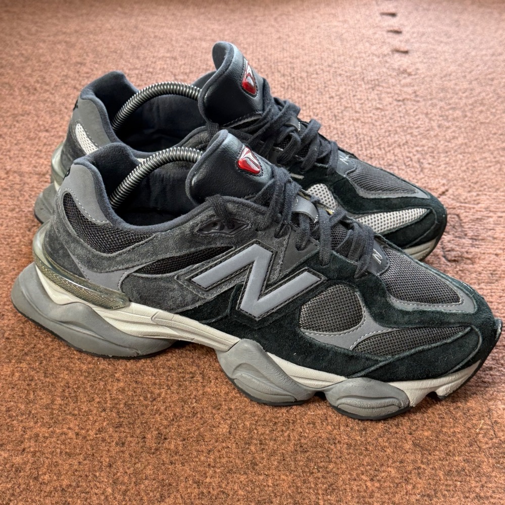 New Balance 9060 Black Castlerock Grey Mens 10 U9060BLK Chunky Sneakers